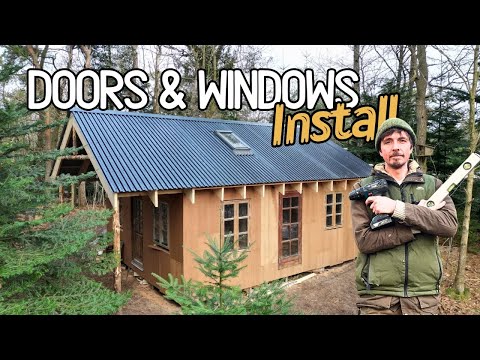 How I Installed The Doors & Windows - in Beautiful Mahogany👌 | My Eco-Friendly Cabin-Build [Part 9]