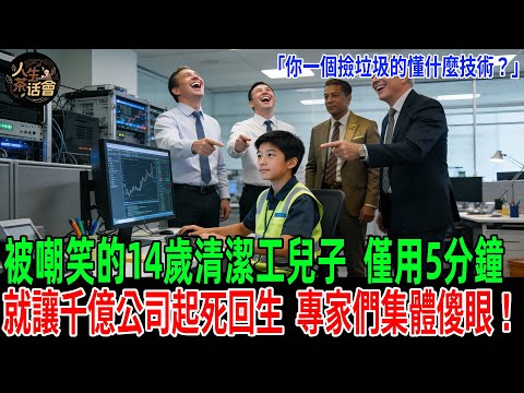 「你一個撿垃圾的懂什麼技術？」被嘲笑的14歲清潔工兒子，僅用5分鐘就讓千億公司起死回生，專家們集體傻眼！【人生茶話會】#情感故事 #老年生活 #人生感悟 #情感共鸣#感人壹幕 #故事分享 #故事#原創