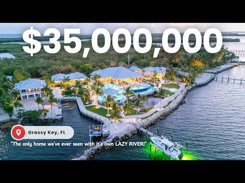 $35M Florida Keys Home with a LAZY RIVER, 4 Pools, 3 Guest Villas & more amenities than a resort!