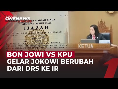 Bon Jowi Pertanyakan Gelar Jokowi yang Berubah ke KPU di Sidang KIP | OneNews Update