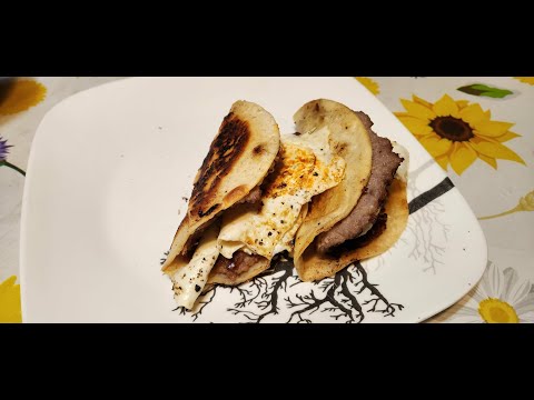 Sausage Egg and Cheese Smashed Taco #sundaybreakfast #breakfast