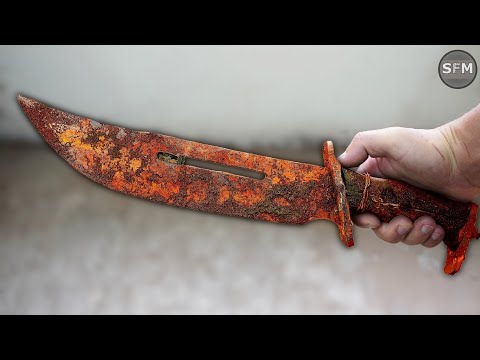 Restoration of a Giant Old Rusted Bowie Knife – From Rust to Glory!
