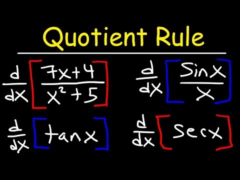 Quotient Rule For Derivatives