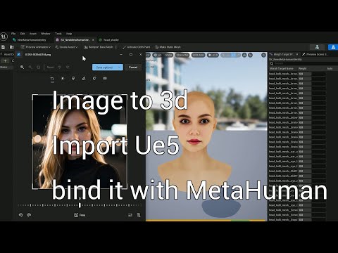 Image to 3d, Import Ue5 and bind it with MetaHuman