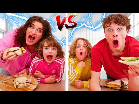 SISTERS Vs BROTHERS *Big Family* Twin Telepathy of Sandwiches