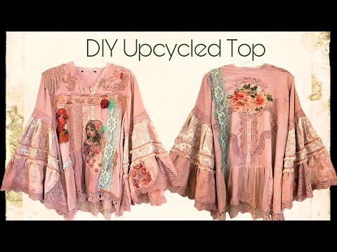TUTORIAL How To Turn An Old Top Into A FABULOUS Wearable Art Tunic