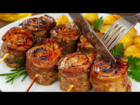 The guests were delighted! Tasty, just like in a restaurant. Just wrap the meat in a roll.