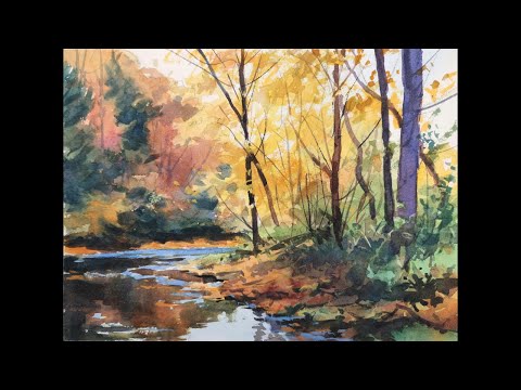 October Stream - Autumn Watercolor Demo