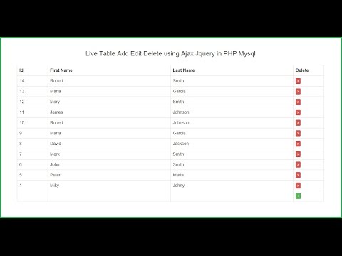 Live Table Add Edit Delete using Ajax Jquery in PHP Mysql
