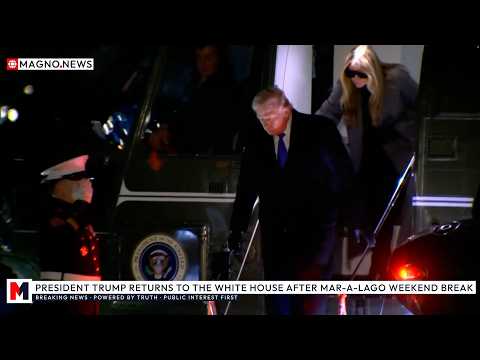 🇺🇸 Donald Trump and Melania Return to The White House after Valentine's Day Break at Mar-a-Lago