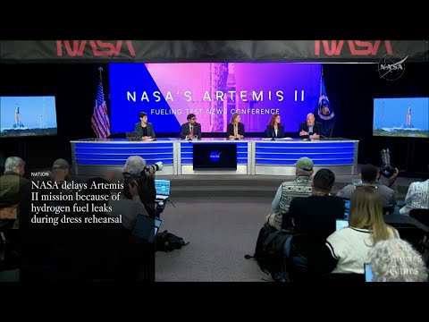 NASA delays Artemis II mission because of hydrogen fuel leaks during dress rehearsal