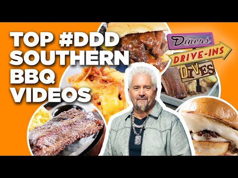 Top #DDD Southern BBQ Videos with Guy Fieri | Diners, Drive-Ins, and Dives | Food Network