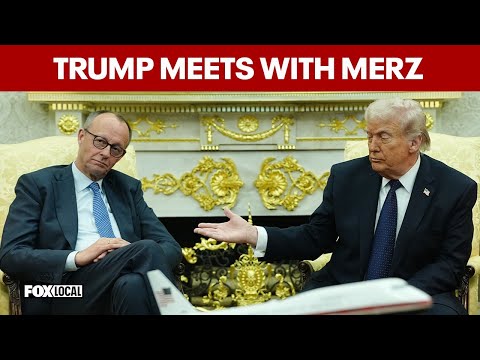 President Donald Trump meets with German Chancellor Friedrich Merz