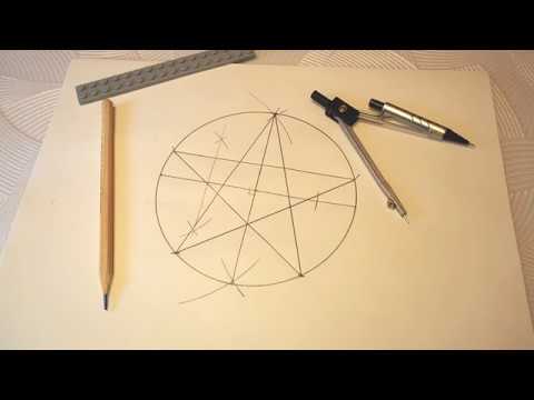 How to draw a five-pointed STAR using a compass