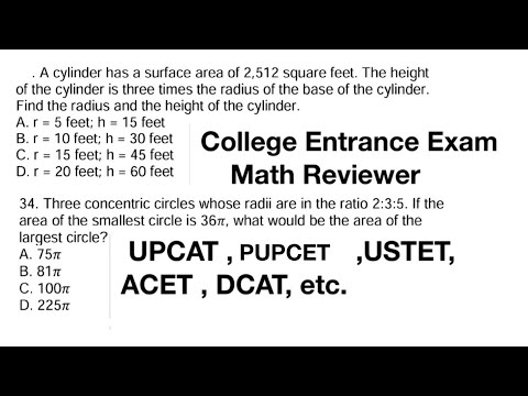 College Entrance Exam Math Reviewer Part 1 (UPCAT, PUPCET, USTET, ACET, DCAT, etc.)