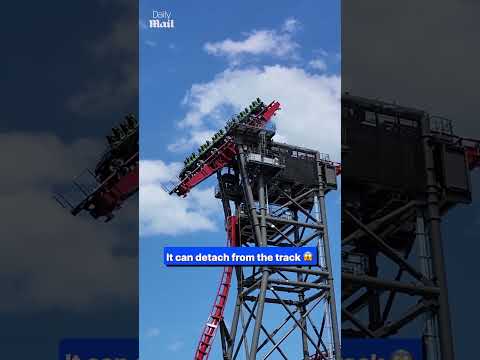 Roller coaster disconnects from track mid-air