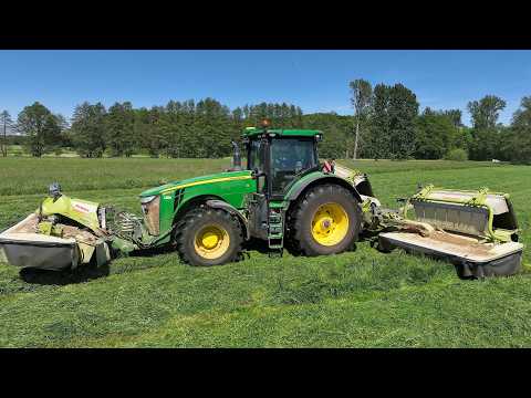 Grasernte 2025 Großeinsatz 1.Schnitt Wiesen Gras mähen, häckseln & silieren Traktoren Landwirtschaft