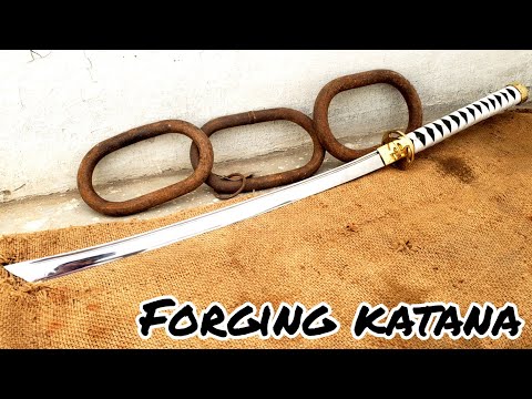 Sword making-Forging katana sword from old iron Chain