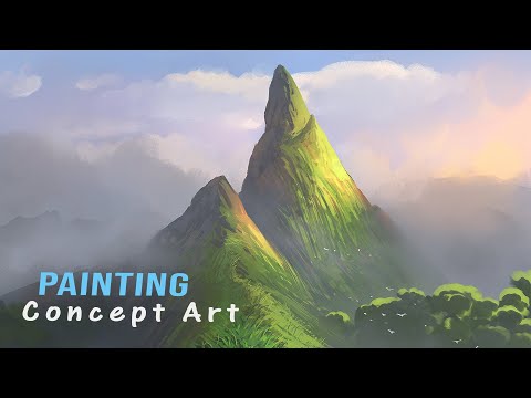 Mountain Concept Art Digital Painting In PHOTOSHOP