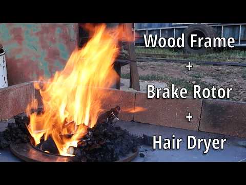 Building a Forge With a Hair Dryer and Brake Rotor!