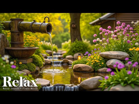 Relaxing Music + Bamboo Water Sounds 🌿 Deep Sleeping Music, Stress Relief, Calm the Mind, Spa BGM