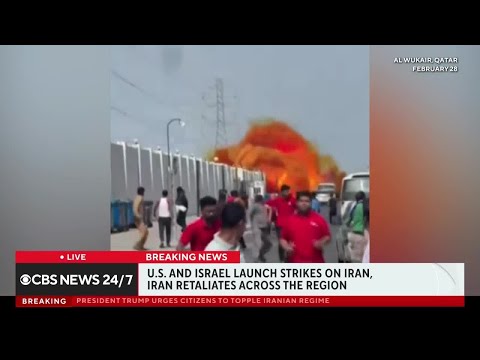 Iran launches retaliatory strikes as Trump calls for regime change