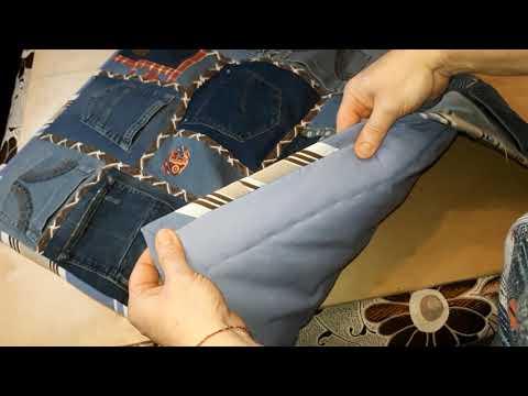 Коврик из ненужных джинсов. Не выбрасывайте карманы. Легко сшить и продать!
