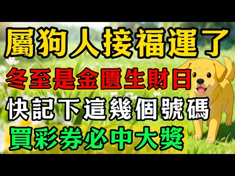 生肖狗必看！明天12月21號冬至，農曆十一月初二是「金匱生財日」，偏財運旺，這4個數字一定要記牢，買彩券可中大獎，幸運連連！#佛靈禪境#屬相運勢#生肖#家運#生肖運勢的那些事#先知#風水變化#提升運勢