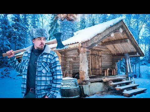 2 YEARS Building Wilderness Log Cabin Interior Alone