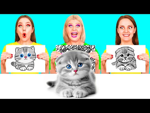 Who Draws it Better Take The Prize | Funny Hacks for Drawing by RaPaPa Challenge