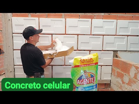 placas con espuma y cemento con  jabón lavaloza