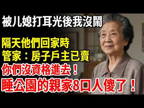 我拒絕親家母霸占我房間，儿媳直接甩我三耳光 ，我沒鬧 隔天他們回家時，管家：房子戶主已賣，睡公園的親家8口人崩潰了 #長壽秘密#故事#養老