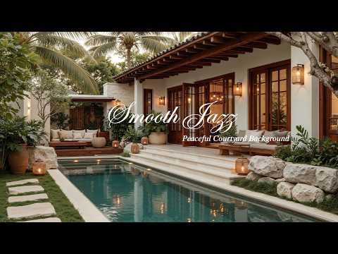 Smooth Jazz for Deep Relaxation, Stress Relief | Peaceful Courtyard Ambience & Jazz to Inner Calm