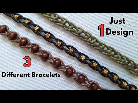Just 1 Design..3 Creative Ideas‼️ How to Make a Stylish Leather Bracelet? For Men and Women