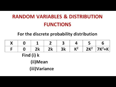 Random Variables & Distribution Functions-To find mean n Variance