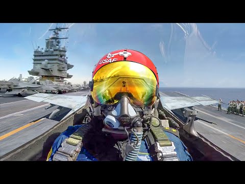 Life of a US Navy Pilot Working 24/7 on Aircraft Carrier in the Ocean