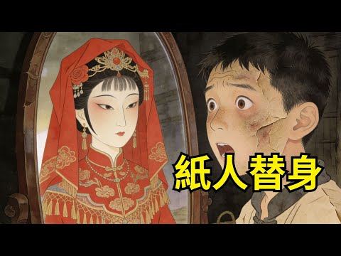 漁家少年撈起壹具穿紅嫁衣的紙人新娘，好心爲其修面安葬；從此每夜紙人替他織網打魚，直到某天他在鏡中看見——自己才是那個被替換的紙紮替身！#民間故事 #故事頻道 #感人故事 #情感