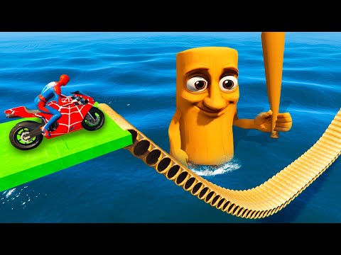 SPIDER-MAN vs TUNG TUNG TUNG SAHUR Rescue Iron man vs Venom on Motorcycle in RAINBOW SPIDERS BRIDGE