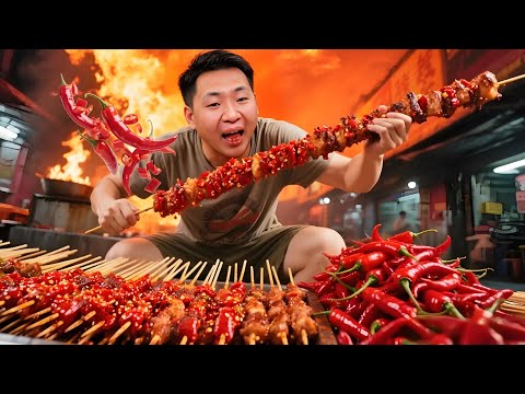 巡辣翻车现场！长沙烤串辣度天花板教做人，吃完 3 串直接窜成喷射战士【辣王刘泳杰】