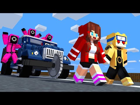 JJ Girl and Naruto vs Mad Pink Soldiers - Maizen Minecraft Animation