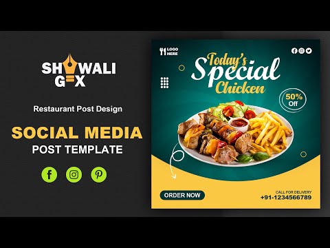 Restaurant Food social media banner design for Shiwali GFX I Photoshop Tutorial | #graphicdesign