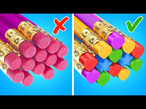 КРУТЫЕ ЛАЙФХАКИ ДЛЯ ШКОЛЫ 🤩🏫 Простые DIY Школьные Принадлежности 💖