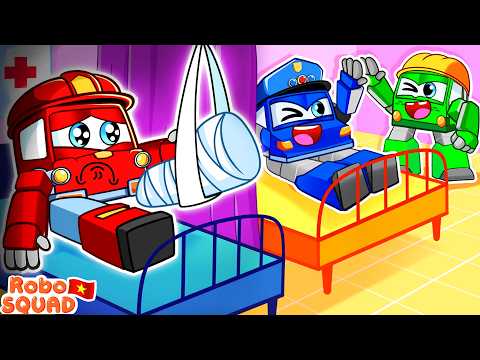 Ôi Trời⁉️Cứu Hỏa Bị Thương Rồi! ✨ Bác Sĩ Chữa Bệnh Cho Bé | Hoạt Hình Thiếu Nhi Vui Nhộn - RoboSquad