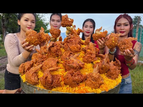 Amazing cooking chicken leg crispy with sweet potato recipe in my countryside
