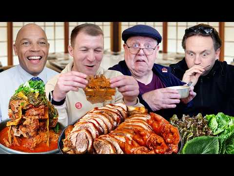London Black-Cab Drivers try Korean Pigs Feet!!