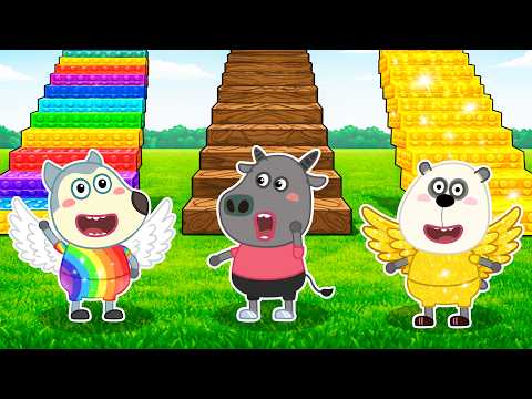 Choose the Right Stair! 👑 POOR vs RICH Staircase | Wolfy - Baby Cartoons