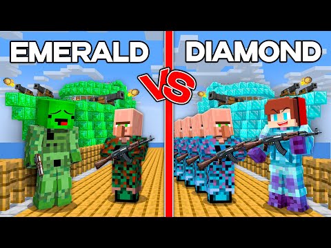 Mikey Emerald MILITARY Ship vs JJ Diamond MILITARY Ship SEA BATTLE Challenge in Minecraft Animation