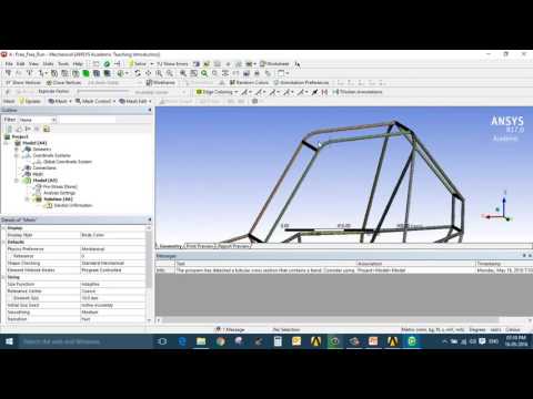 ATV Roll Cage Analysis Using 1D Meshing and Static Analysis