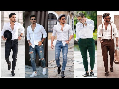 Casual White Shirt Ideas For Mens 2021 | white shirt with jeans outfit | Men’s Fashion