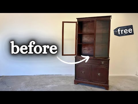This free china cabinet from Facebook Marketplace will be unrecognizable after its makeover!